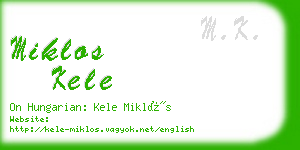 miklos kele business card